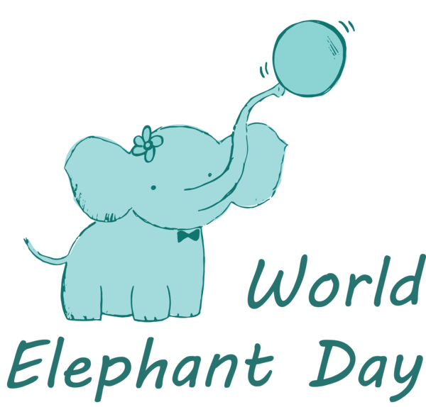 Transparent World Elephant Day Cartoon Tail Behavior for Elephant Day for World Elephant Day