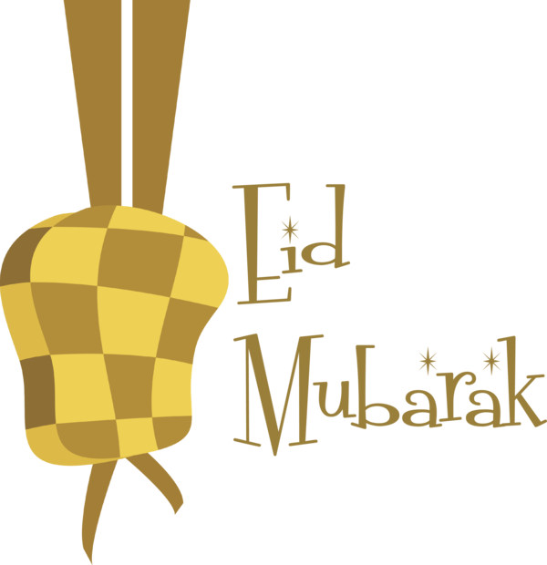Transparent Eid al Fitr Logo Design Yellow for Ketupat for Eid Al Fitr