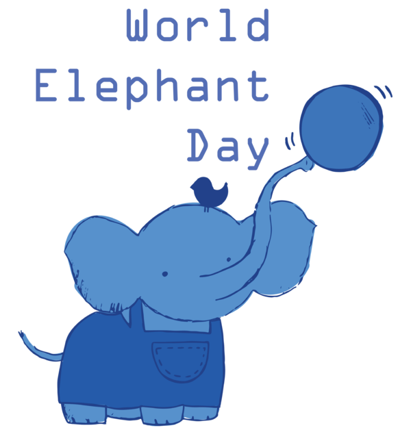 Transparent World Elephant Day Cartoon Drawing Silhouette for Elephant Day for World Elephant Day