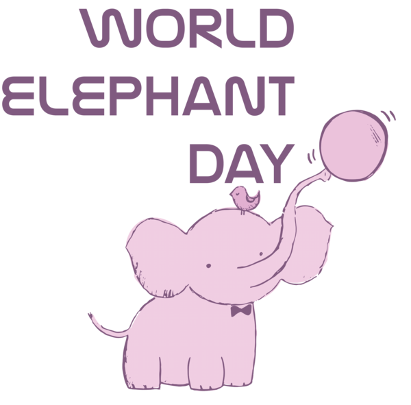 Transparent World Elephant Day Elephants Cartoon Meter for Elephant Day for World Elephant Day
