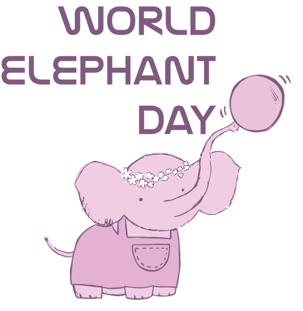 Transparent World Elephant Day Elephants Cartoon Character for Elephant Day for World Elephant Day