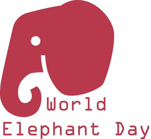Transparent World Elephant Day Logo Line Design for Elephant Day for World Elephant Day