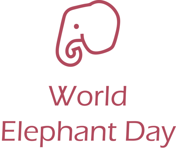 Transparent World Elephant Day Logo  Line for Elephant Day for World Elephant Day