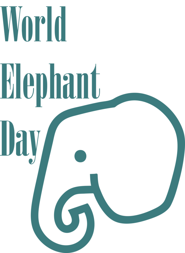 Transparent World Elephant Day Logo Drawing Design for Elephant Day for World Elephant Day
