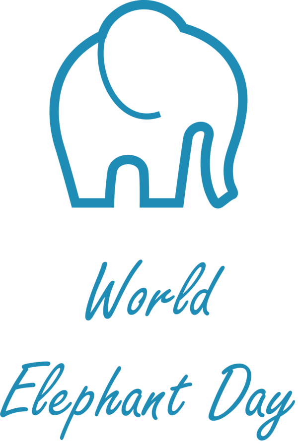 Transparent World Elephant Day Line art Logo Line for Elephant Day for World Elephant Day