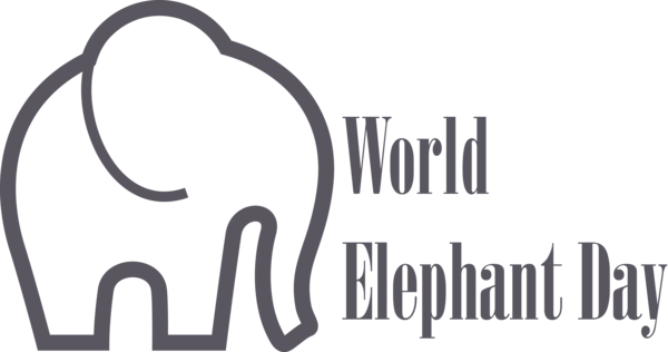 Transparent World Elephant Day Logo Design Font for Elephant Day for World Elephant Day