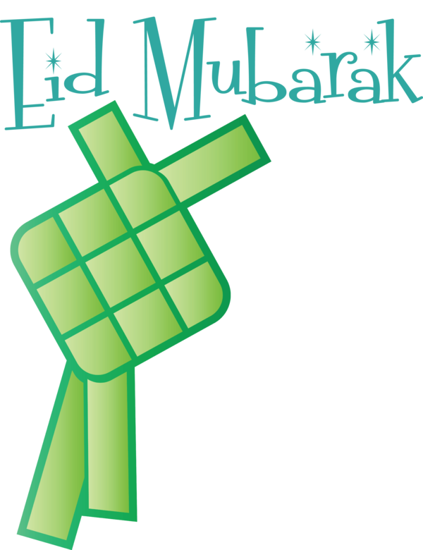 Transparent Eid al Fitr Green Line Symbol for Ketupat for Eid Al Fitr