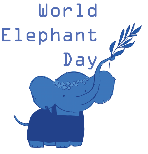 Transparent World Elephant Day Cartoon Line Tree for Elephant Day for World Elephant Day