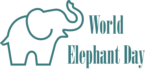 Transparent World Elephant Day Logo Design Drawing for Elephant Day for World Elephant Day