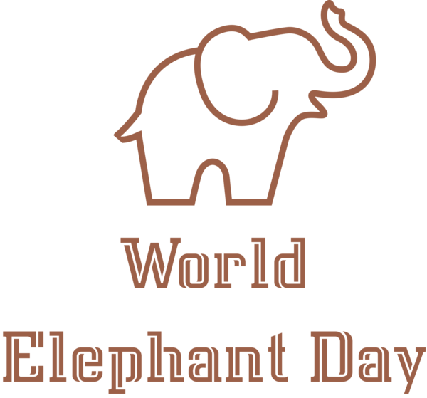 Transparent World Elephant Day Logo Line Meter for Elephant Day for World Elephant Day