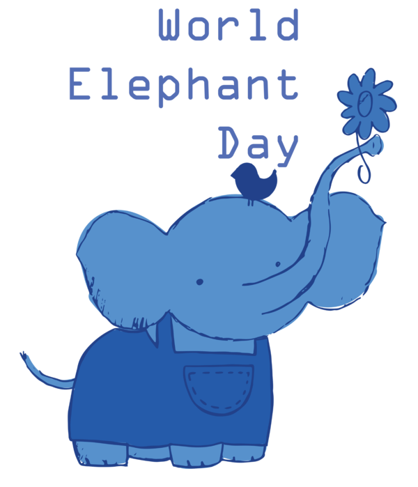 Transparent World Elephant Day Cartoon Line Behavior for Elephant Day for World Elephant Day