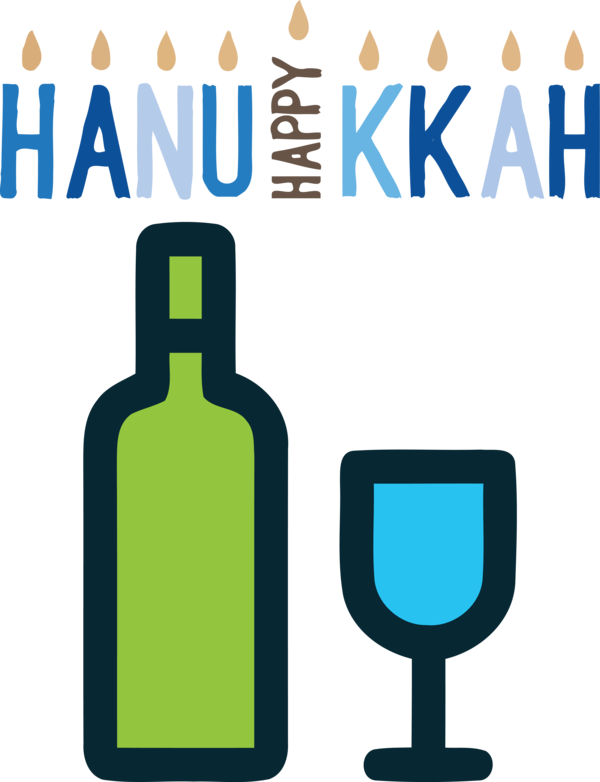 Transparent Hanukkah Logo Line Design for Happy Hanukkah for Hanukkah