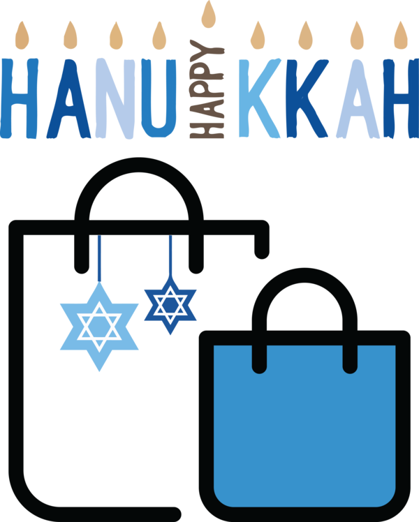 Transparent Hanukkah Shopping bag Icon Bag for Happy Hanukkah for Hanukkah