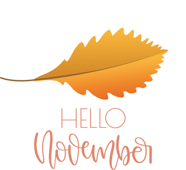 Transparent Thanksgiving Logo Drawing Leaf for Hello November for Thanksgiving
