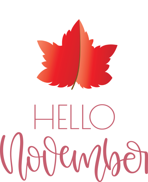 Transparent Thanksgiving Leaf Flower Logo for Hello November for Thanksgiving