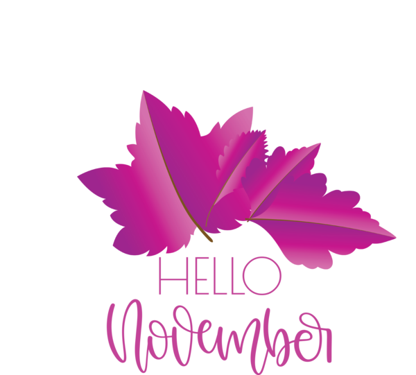 Transparent Thanksgiving Leaf Petal Logo for Hello November for Thanksgiving