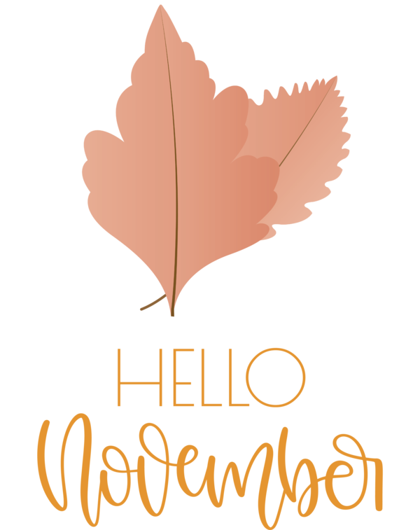 Transparent Thanksgiving Leaf Logo Line for Hello November for Thanksgiving