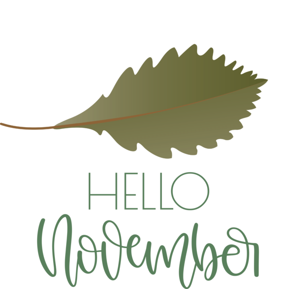 Transparent Thanksgiving Leaf Logo Font for Hello November for Thanksgiving