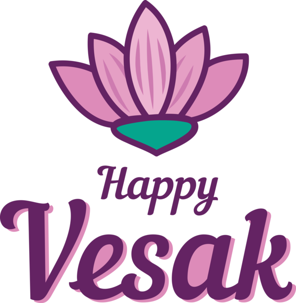 Transparent Vesak Logo Watercolor painting Flower for Buddha Day for Vesak