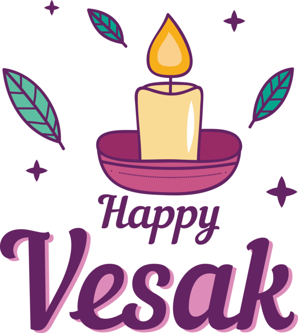 Transparent Vesak Logo Design Line for Buddha Day for Vesak