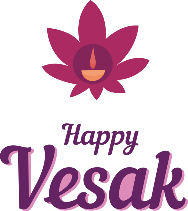 Transparent Vesak Logo Flower Petal for Buddha Day for Vesak