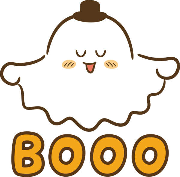 Transparent Halloween Line art Logo Drawing for Halloween Boo for Halloween