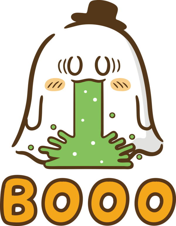 Transparent Halloween Logo Drawing Line art for Halloween Boo for Halloween