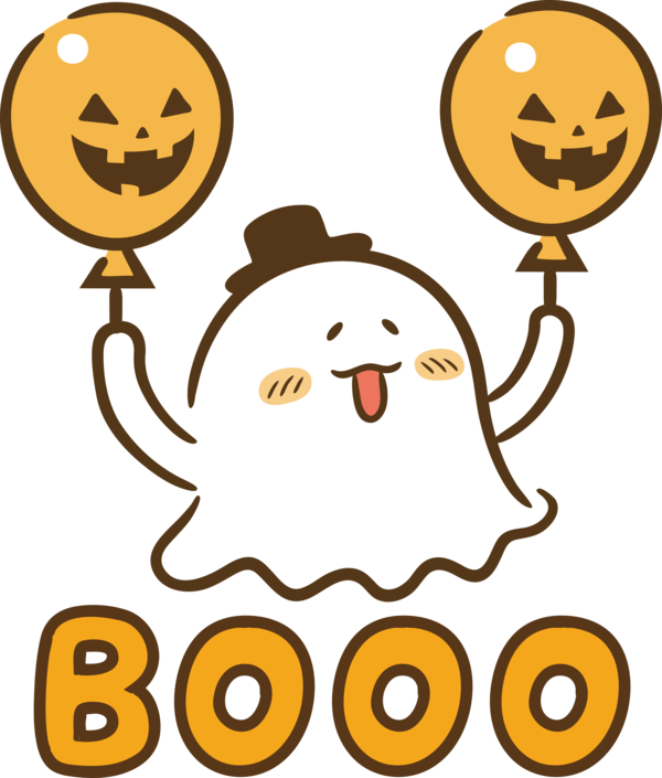 Transparent Halloween Emoticon Emoji Drawing for Halloween Boo for Halloween
