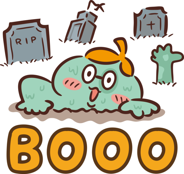 Transparent Halloween Line art Cartoon Drawing for Halloween Boo for Halloween
