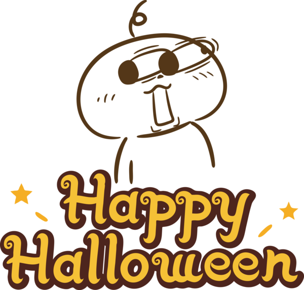 Transparent Halloween Cartoon Smiley Yellow for Happy Halloween for Halloween