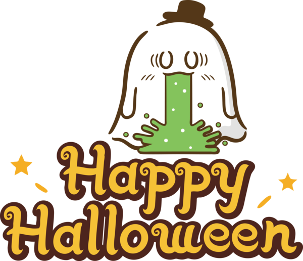 Transparent Halloween Logo Produce Yellow for Happy Halloween for Halloween
