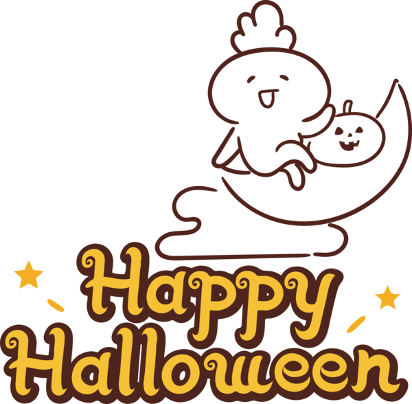 Transparent Halloween Cartoon Black and white Happiness for Happy Halloween for Halloween