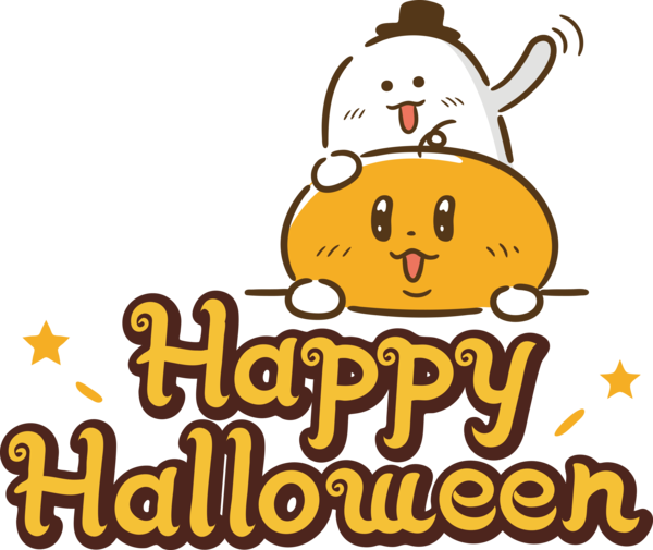 Transparent Halloween Cartoon Smiley Yellow for Happy Halloween for Halloween