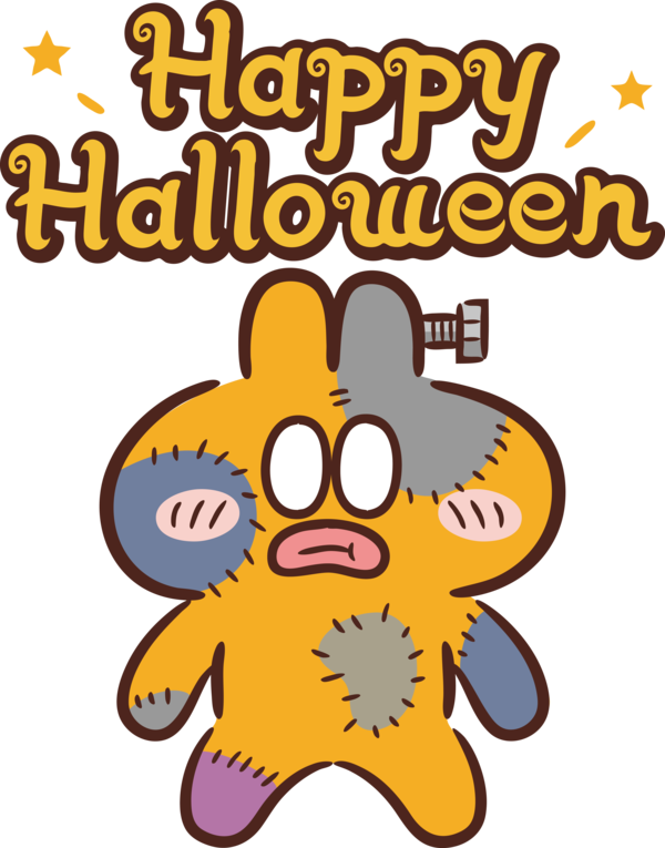 Transparent Halloween Cartoon Comics Yellow for Happy Halloween for Halloween