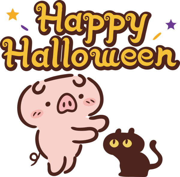 Transparent Halloween Cartoon Cat Cat-like for Happy Halloween for Halloween