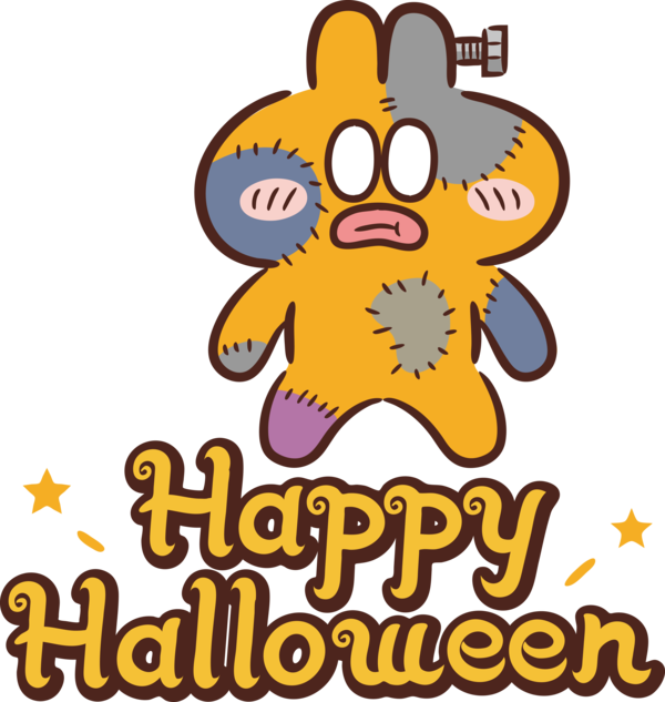 Transparent Halloween Cartoon Produce Yellow for Happy Halloween for Halloween