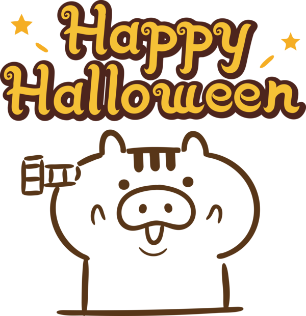 Transparent Halloween Cartoon Yellow Line for Happy Halloween for Halloween