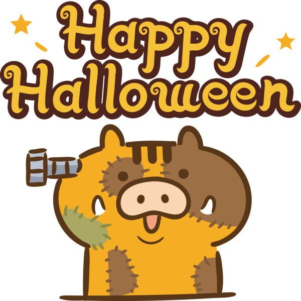 Transparent Halloween Cartoon Yellow Happiness for Happy Halloween for Halloween