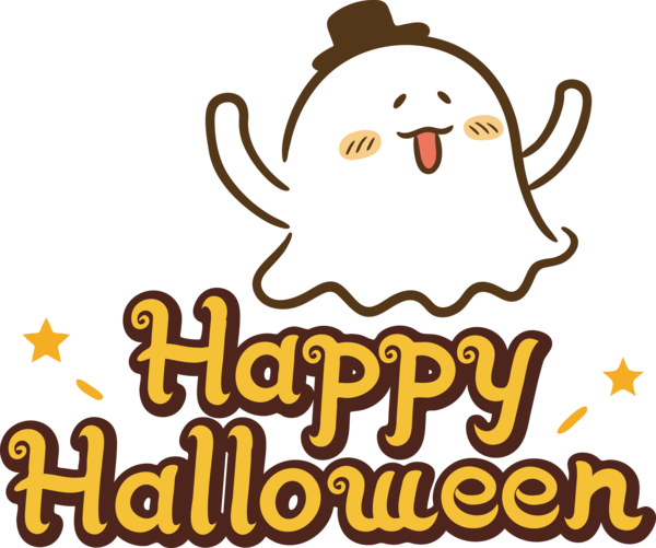 Transparent Halloween Cartoon Logo Yellow for Happy Halloween for Halloween