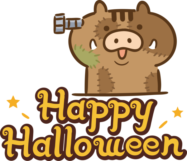 Transparent Halloween Cat Cartoon Logo for Happy Halloween for Halloween
