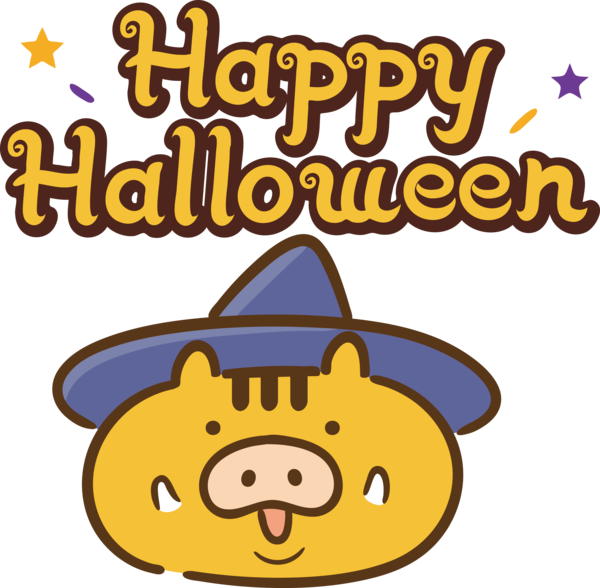 Transparent Halloween Cartoon Yellow Smiley for Happy Halloween for Halloween