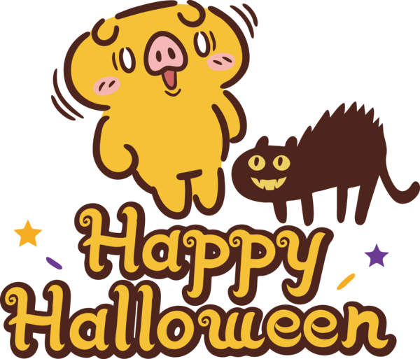 Transparent Halloween Cat-like Cat Logo for Happy Halloween for Halloween