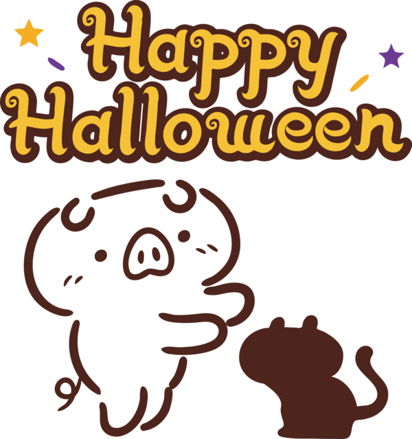 Transparent Halloween Cartoon Line Behavior for Happy Halloween for Halloween