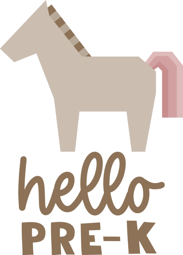 Transparent Back to School Horse Logo Joint for Hello Pre school for Back To School