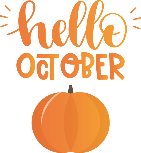 Transparent Thanksgiving Pumpkin Logo Line for Hello October for Thanksgiving