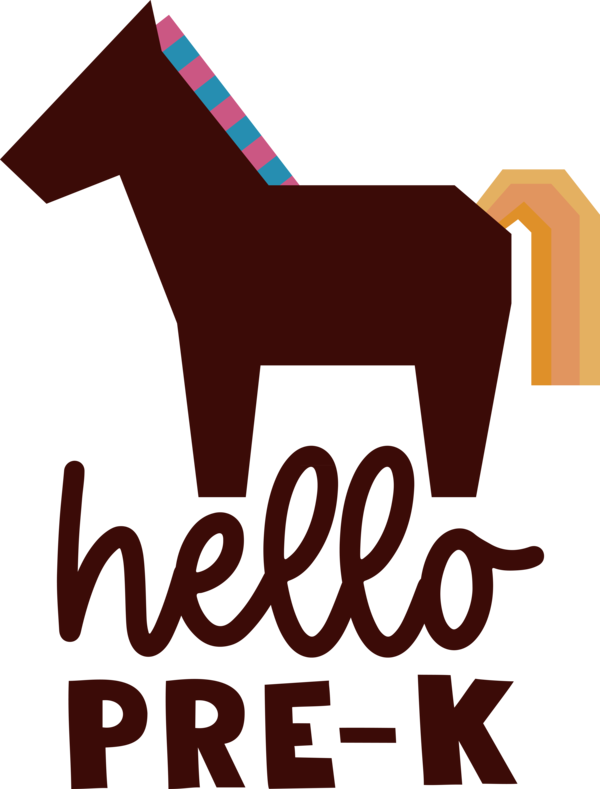 Transparent Back to School Horse Logo Snout for Hello Pre school for Back To School
