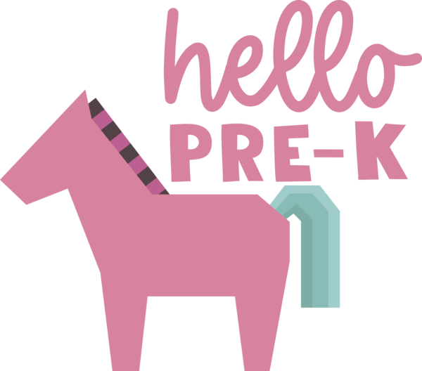 Transparent Back to School Horse Logo Design for Hello Pre school for Back To School