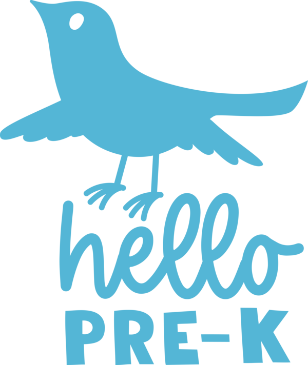 Transparent Back to School Logo Birds Beak for Hello Pre school for Back To School