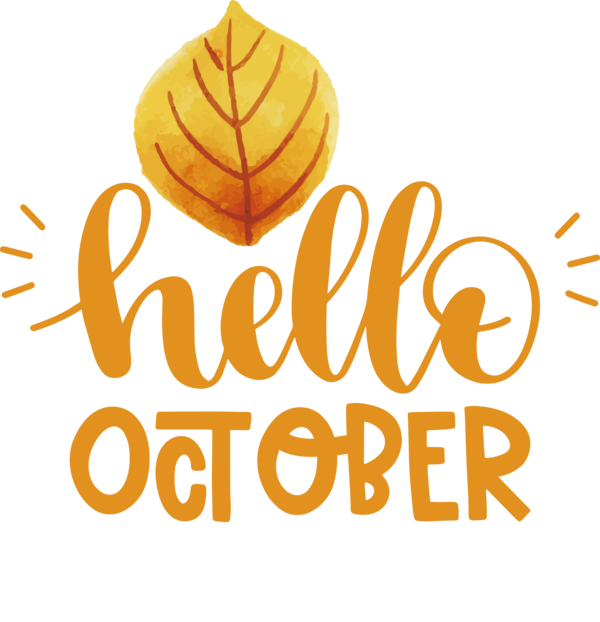 Transparent Thanksgiving Logo Yellow Line for Hello October for Thanksgiving