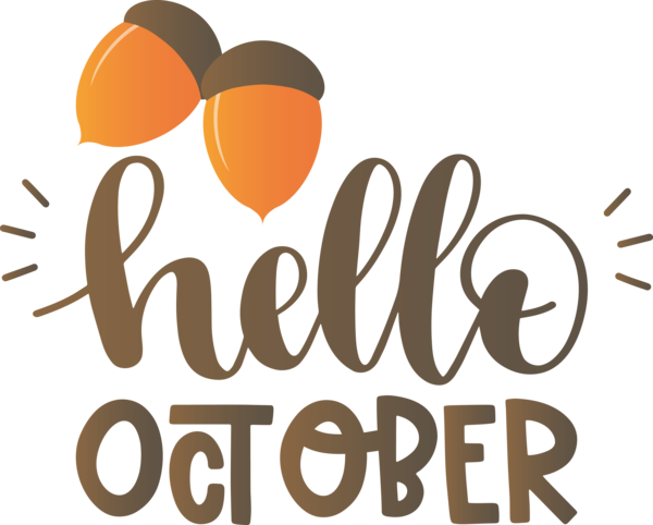 Transparent Thanksgiving Logo Design Text for Hello October for Thanksgiving
